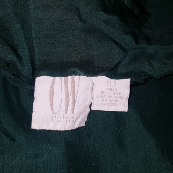 Vintage Emerald Silk Bomber Jacket - Picture 4 of 6